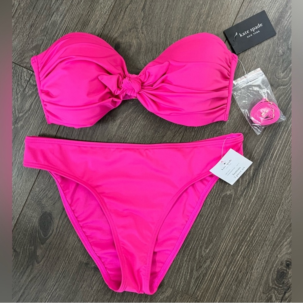 *NWT* Kate Spade Bandeau Convertible Bikini - Vivid Snapdragon